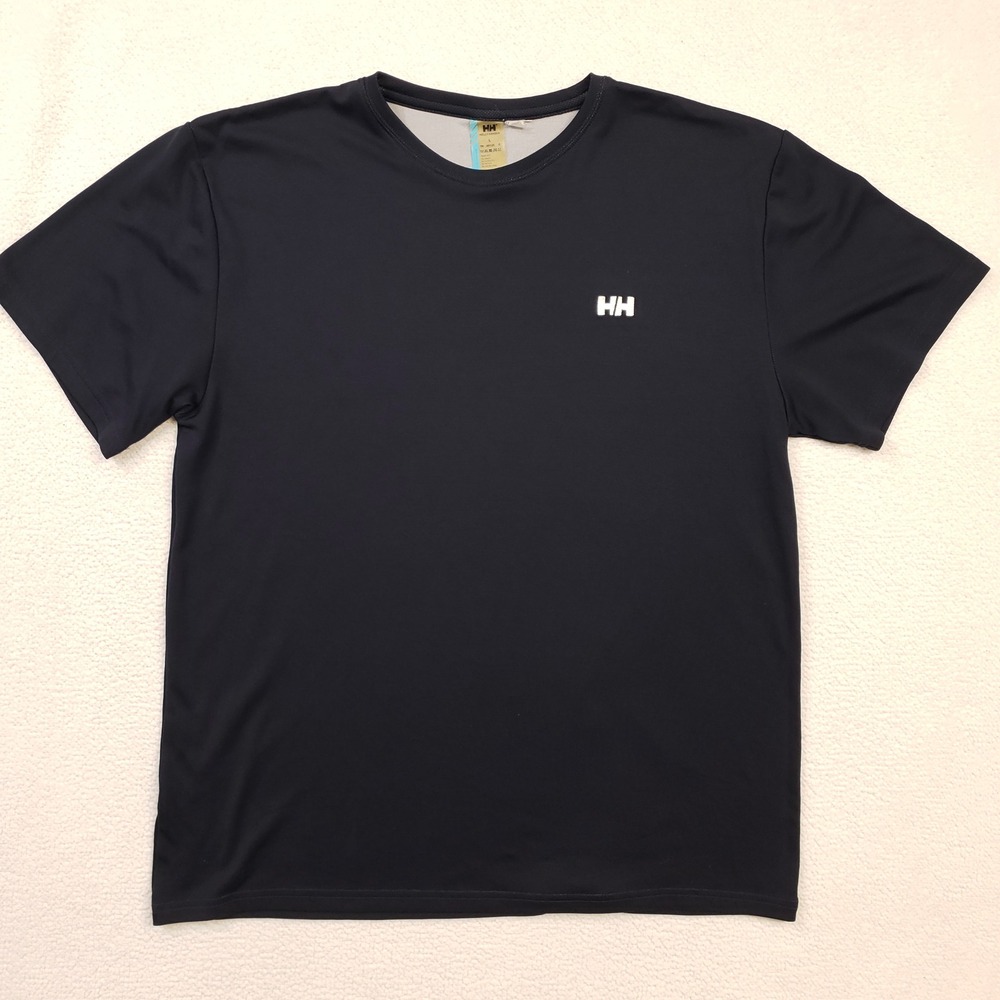 Helly Hansen T-Shirt Men Large Black Lifa Stay Dry Activewear Performance Top